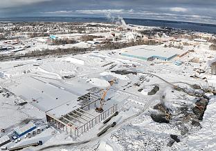 Winterliche Bauarbeiten an Metsä Tissue’s Future Mill (SWE)