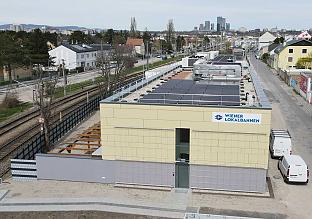Modernes Betriebsgebäude für Wiener Lokalbahnen (Ö)